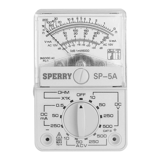 Sperry instruments SP-5A Operating Instructions Manual