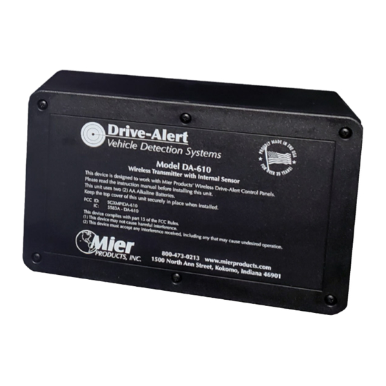Mier Drive-Alert DA-700 Instruction Manual