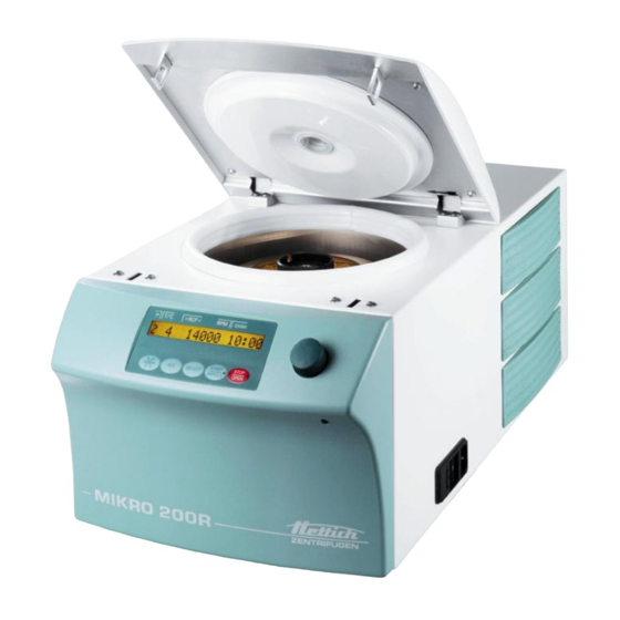 Hettich MIKRO 200 Operating Instructions Manual