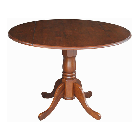 Whittier Wood Round Dropleaf Table Top Assembly Instructions