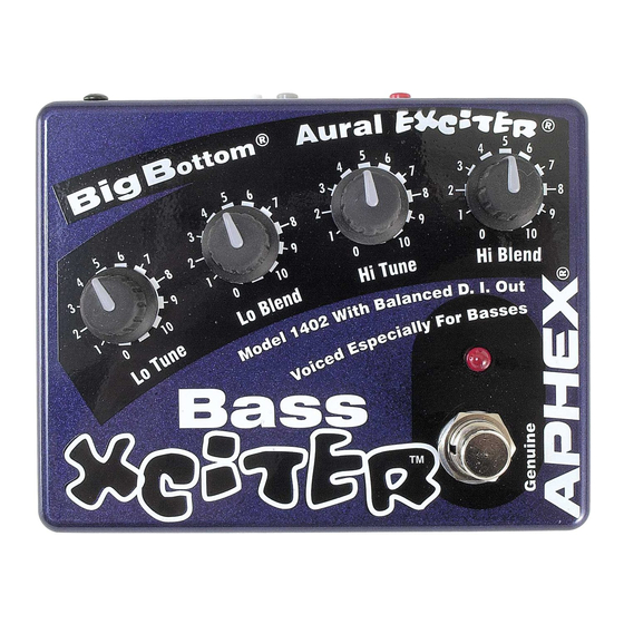 Aphex 1402 Bass Xciter Instruction Manual