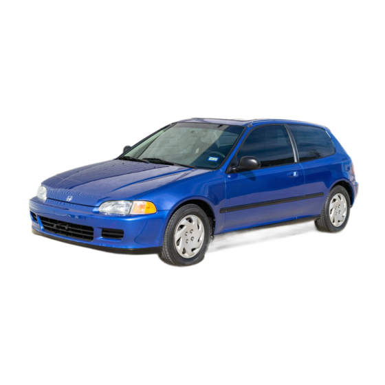 Honda 1992 Civic Sedan Owner's Manual