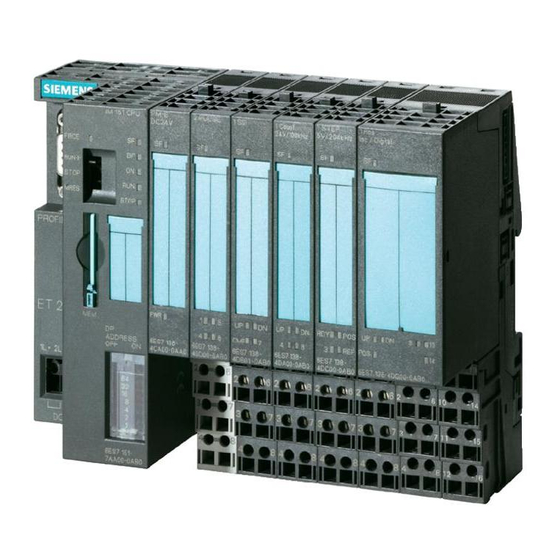 Siemens SIMATIC ET 200S Installation And Operating Manual