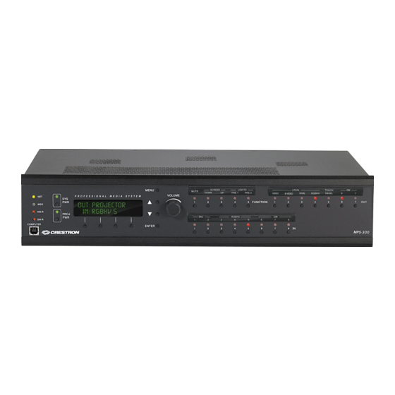 Crestron Multimedia Presentation System 300 MPS-300 Operation Manual