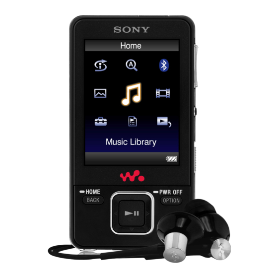 Sony Walkman NWZ-A826 Quick Start Manual