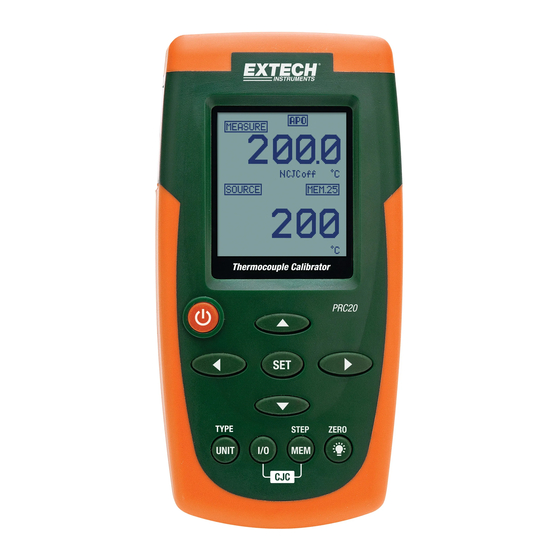 Extech Instruments prc20 Calibrator Manuals