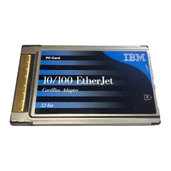 IBM 10/100 EtherJet CardBus Ready Port Adapter with 56K Modem Installation And Planning Manual