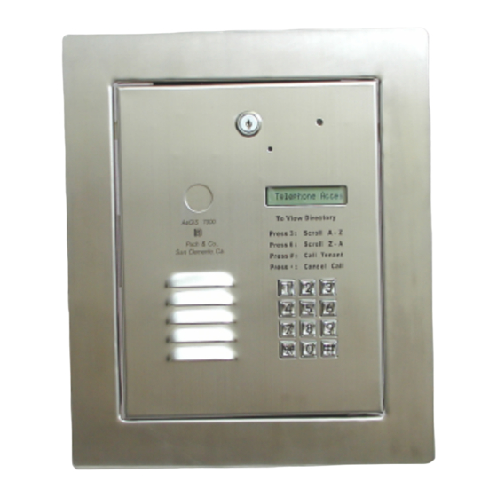 PACH & COMPANY AEGIS 7000 SERIES INSTALLATION AND PROGRAMMING MANUAL