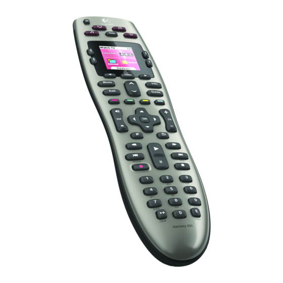 User Manuals: Logitec Harmony 650 Remote Control