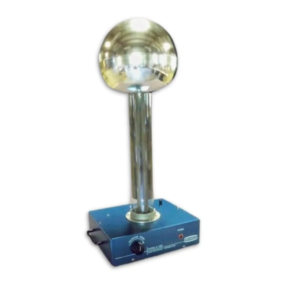 ARBOR SCIENTIFIC Deluxe Van De Graaff Generator Instructions