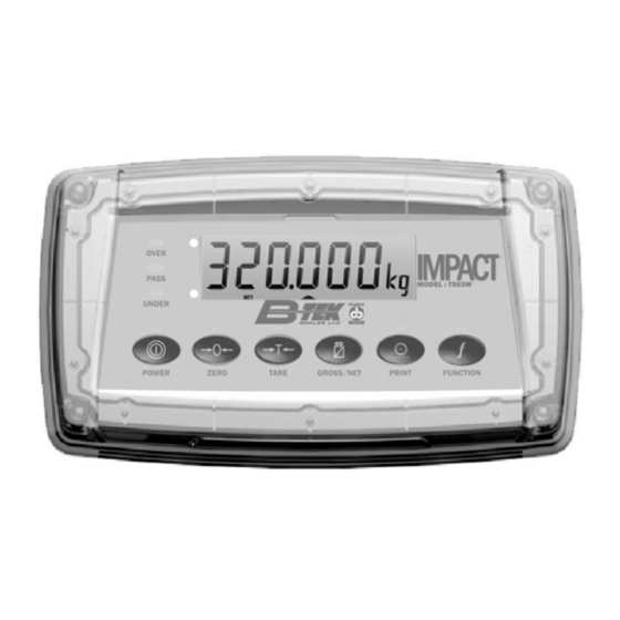 Bilanciai B-TEK Scales T503W Manuals