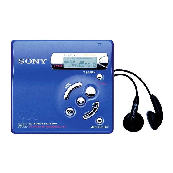 Sony MZ-R501 Analog PCLink Operating Instructions Manual