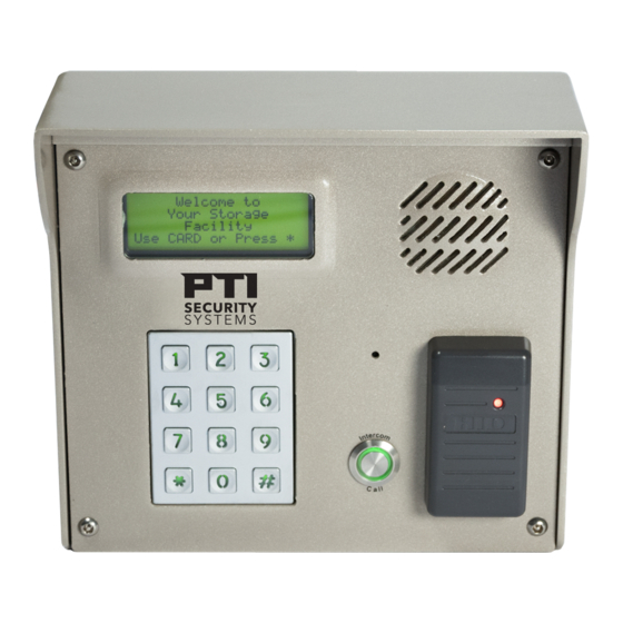 PTI security systems APEX Installation And Operation Manual