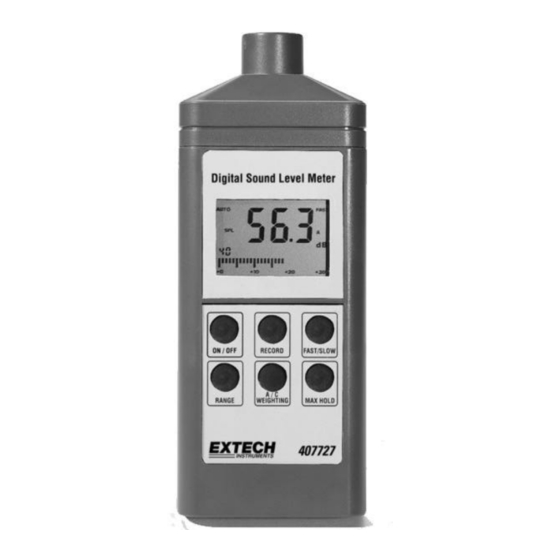 Extech Instruments 407727 Level Meter Manuals