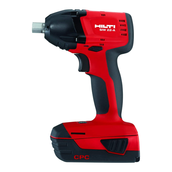 Hilti SIW Operating Instructions Manual