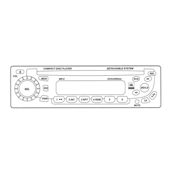 JBL MR-5 Operation Manual