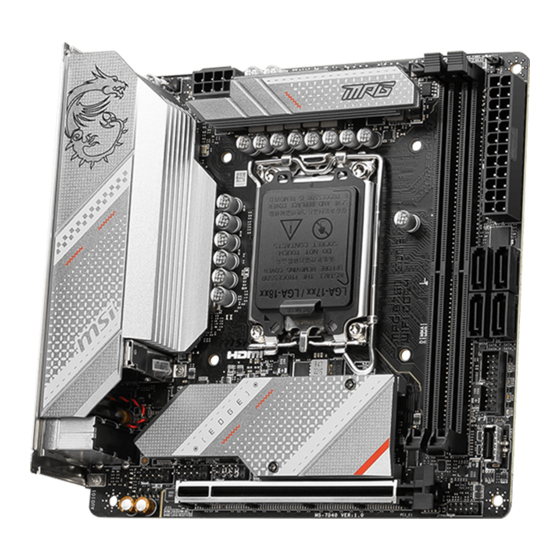 MSI MPG B760I EDGE WIFI DDR4 User Manual