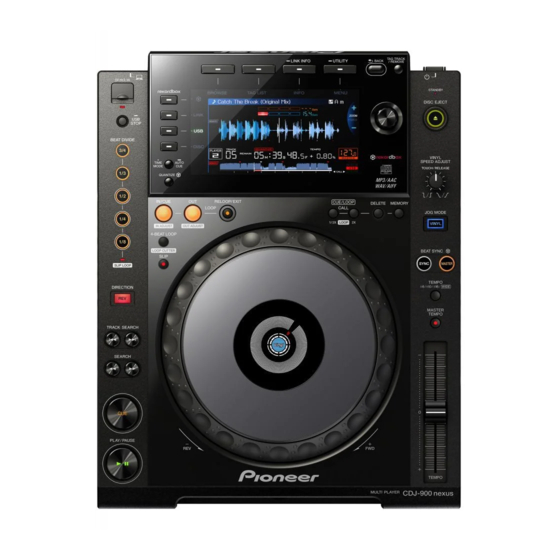 Pioneer CDJ-900 Quick Start Manual