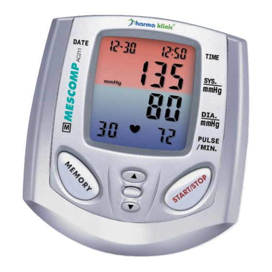 Mescomp Technologies Pharma klinic AC 211 Manual