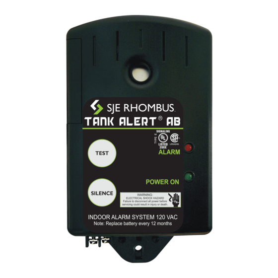 SJE Rhombus TANK ALERT AB Installation Instructions