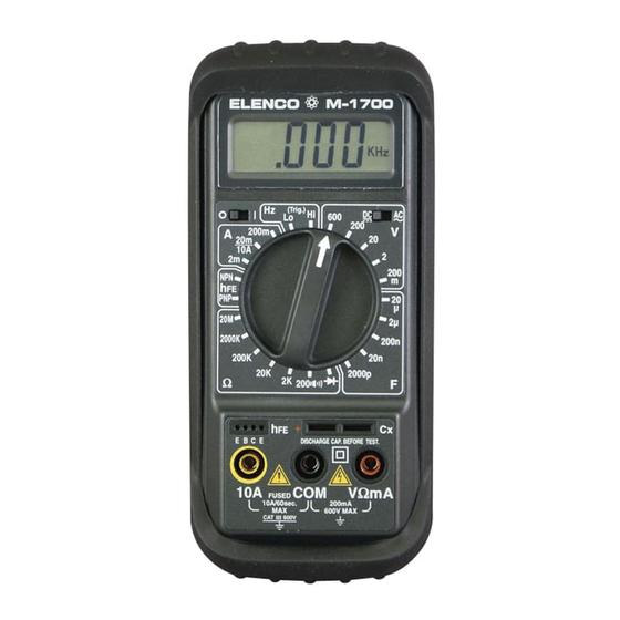 Elenco Electronics M-1700 Operating Instructions