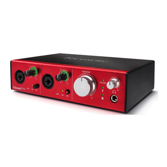 Focusrite Clarett 2Pre User Manual