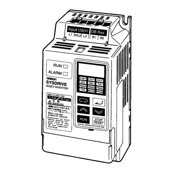 Omron SYSDRIVE 3G3EV-AB CUE Series Installation Manual