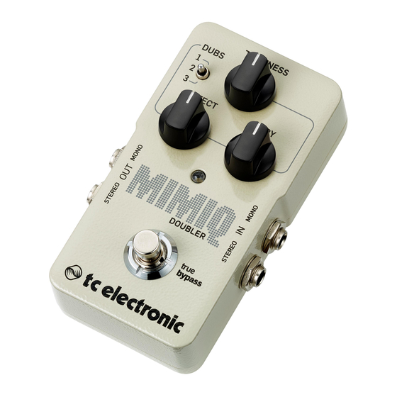 TC Electronic MIMIQ DOUBLER Quick Start Manual
