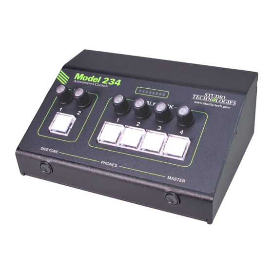 Studio Technologies M234-00151 Console Manuals