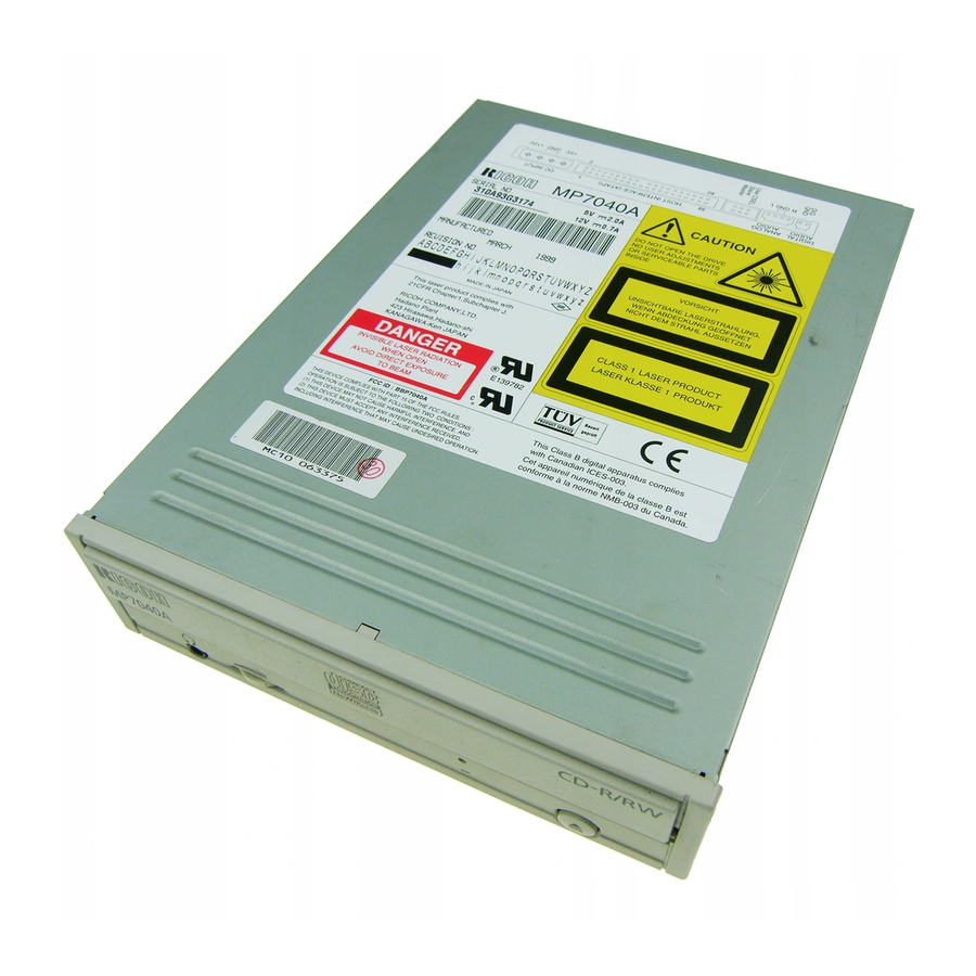 Ricoh MP7040A - MediaMaster - CD-RW Drive Manuals