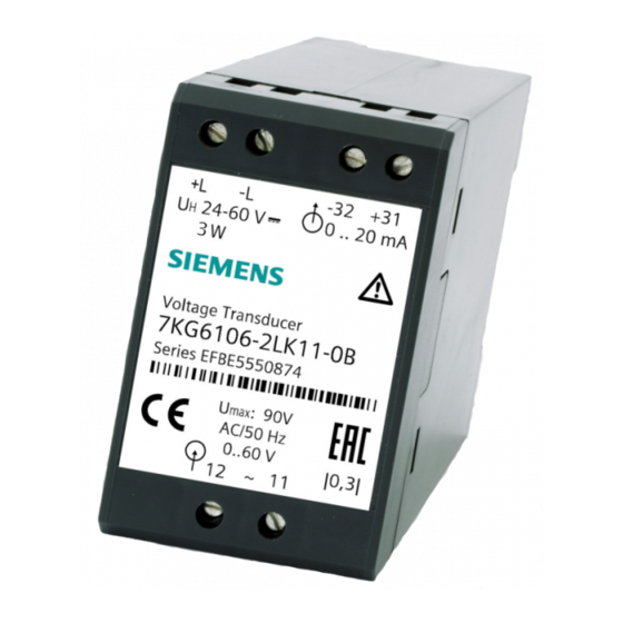 Siemens 7KG6106 Manuals