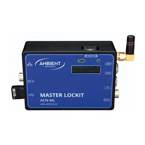 AMBIENT Master Lockit ACN-ML Manuals