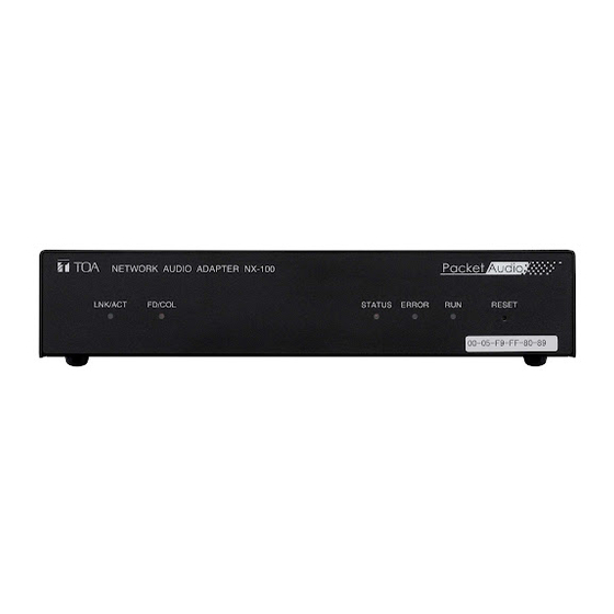 Toa NX-100SPS Installation Setup Manual