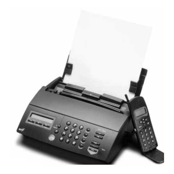BT DECTfax Fax machine and digital telephone system Manuals