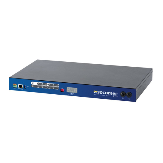socomec iPDU Installation And Operating Manual