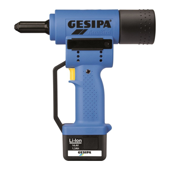 Gesipa AccuBird Operating Manual With Spare Parts List