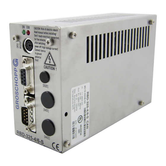 Groschopp RBD-325-4/6-S Product Manual
