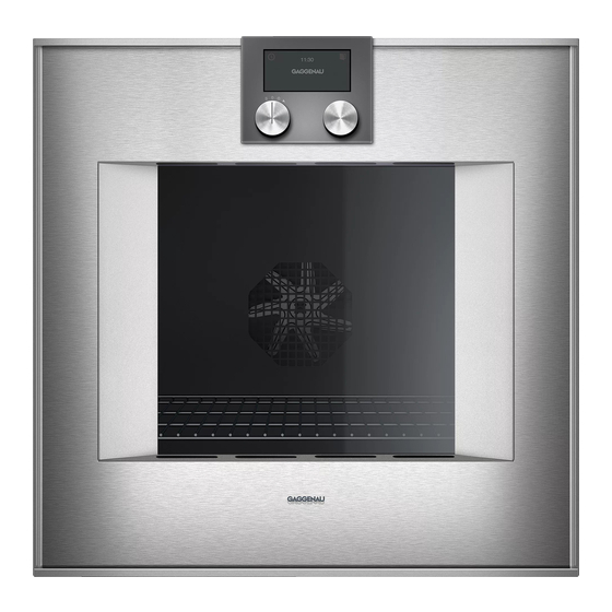 Gaggenau BO 480 Use And Care Manual