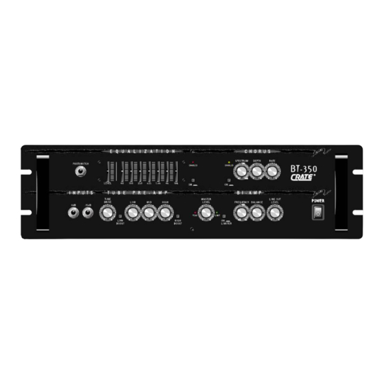 Crate THUNDERBASS BT-350 Owner's Manual