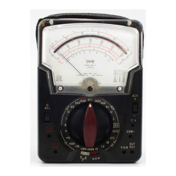 Triplett Model 630-NA Type 3 Volt-OHM-Milliammeter Instruction Manual 