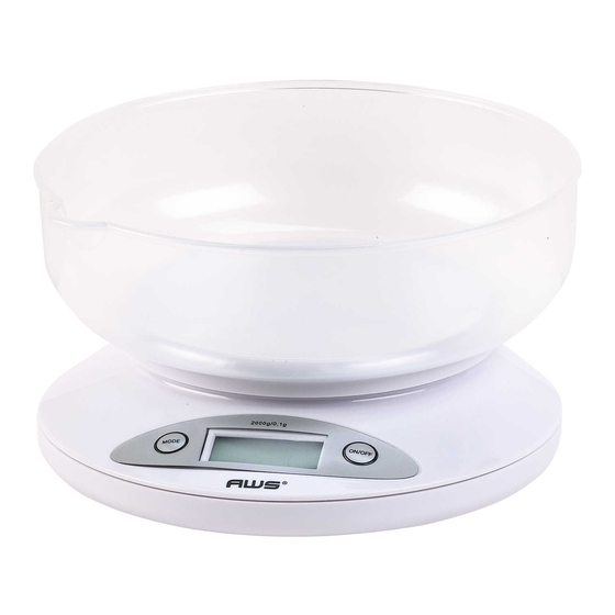 American Weigh Scales 2k-bowl-bk 2000g Capacity Digital Kitchen Scale, Black