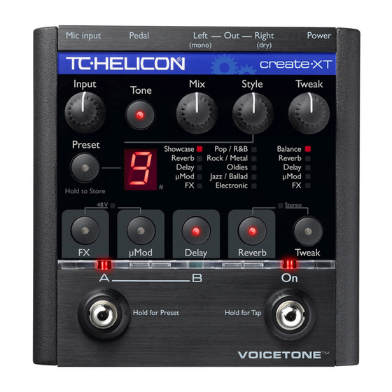 TC-Helicon VoiceTone Create.XT Product Manual