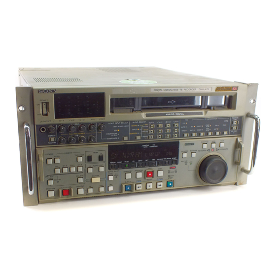 SONY DNW-A75 BETACAM SX OPERATION MANUAL Pdf Download | ManualsLib