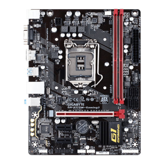 Gigabyte GA-H110M-Gaming 3 Manuals