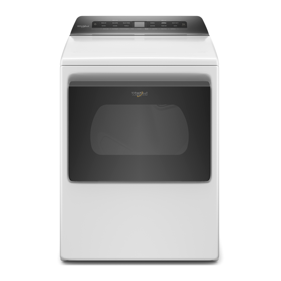 Whirlpool WED5100HW - 7.4 cu. ft. Top Load Electric Dryer with Intuitive Controls Manual