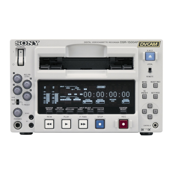 Sony DSR-1500 Service Manual