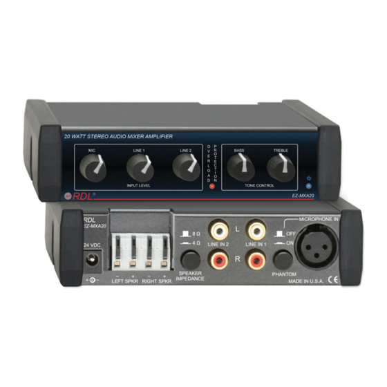 RDL EZ-MXA20 Installation And Operation Manual