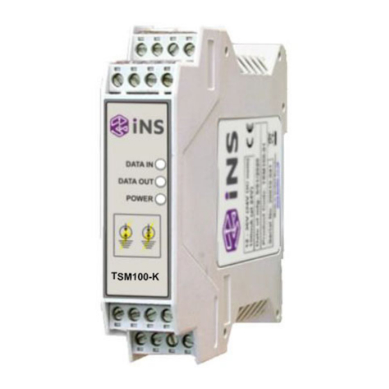 Intelligent network solutions TSM100-K Quick Start Manual