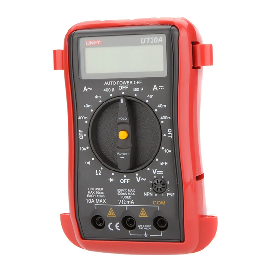 UNI-T UT30A Palm-Size Digital Multimeter Manuals