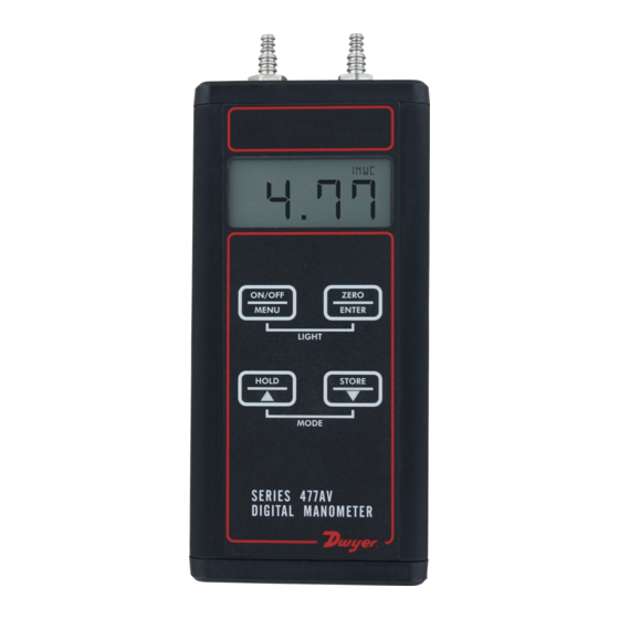 DWYER INSTRUMENTS 477AV SERIES SPECIFICATIONS-INSTALLATION AND ...